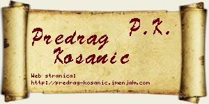 Predrag Kosanić vizit kartica